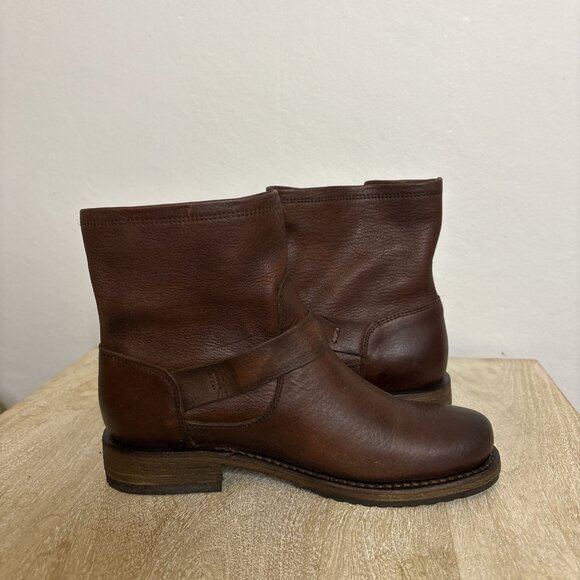 FRYE “Veronica Bootie” Women’s Oiled Leather Waterproof Boot (Brown) Size 6 - Picture 4 of 9